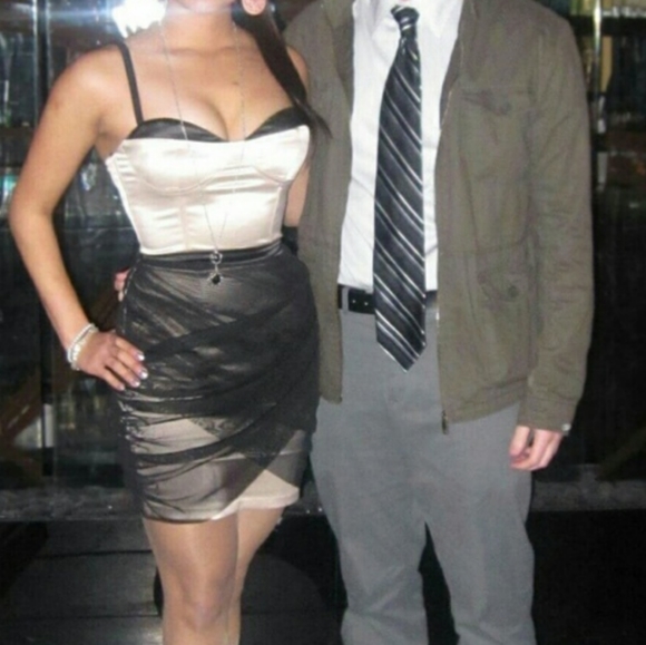 Sexy Celebrity Inspired Corset Mesh Cocktail Dress - Picture 3 of 8